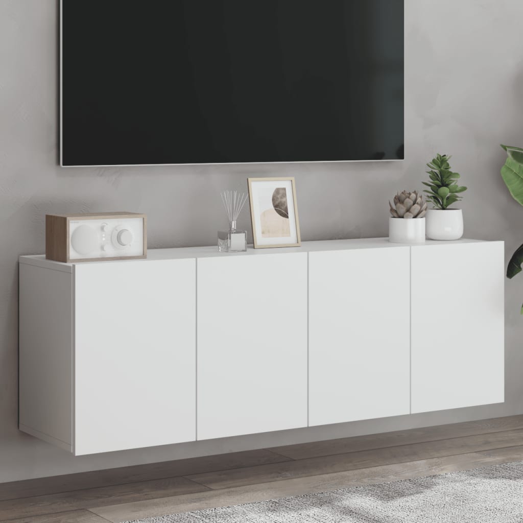Ścienne szafki TV, 2 szt., białe, 60x30x41 cm vidaXL