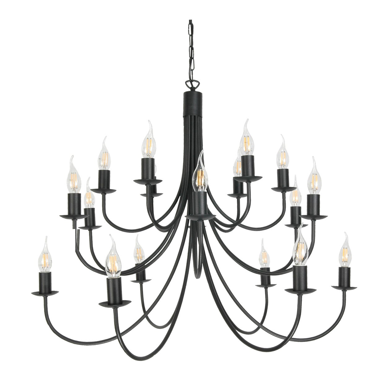 Lampa wisząca sufitowa czarna do salonu 18xE14 LUMEN NEGRO industrialna loft Edylit
