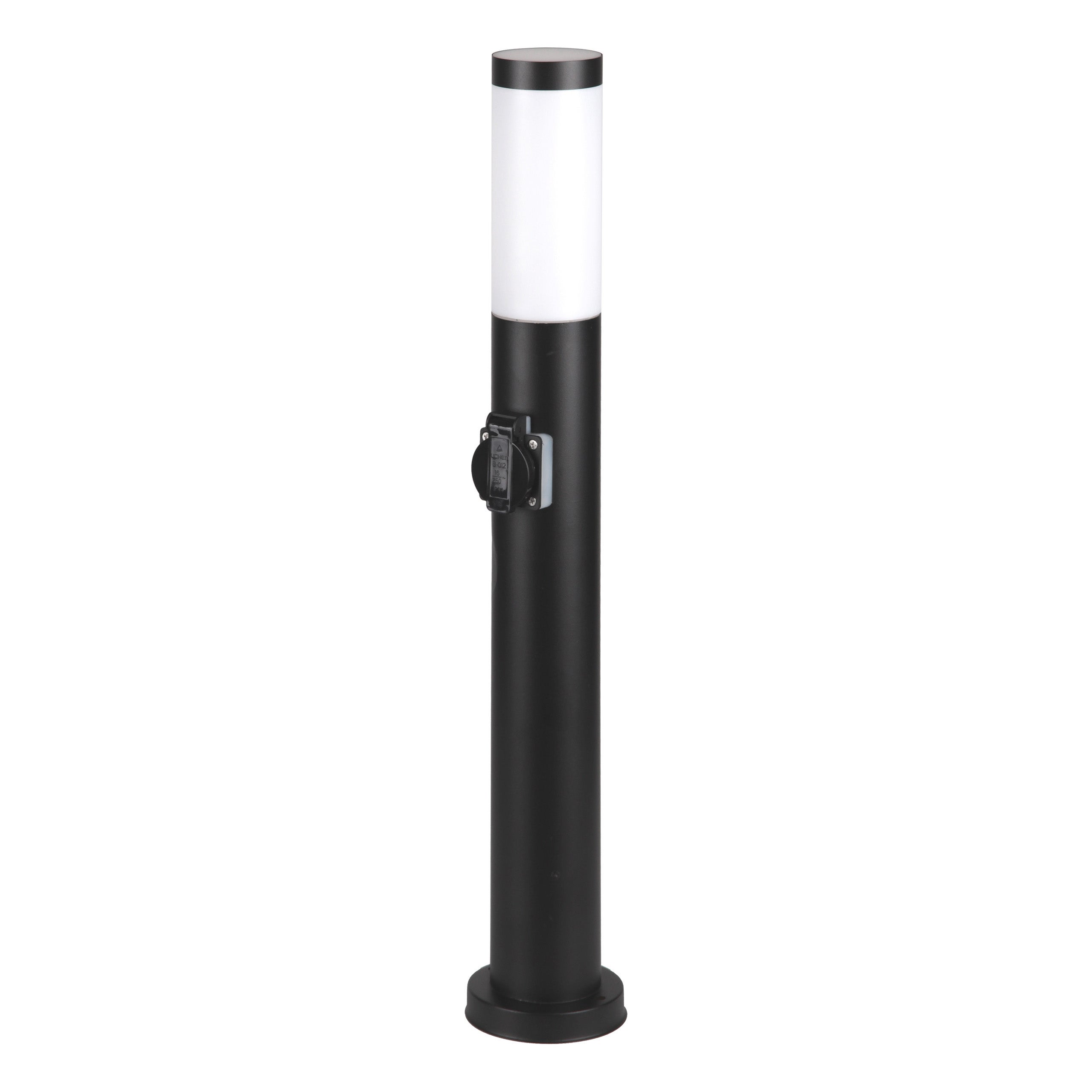 Lampa ogrodowa E27 LED Manila 65cm IP44 z gniazdem słupek zewnętrzna czarna MasterLED