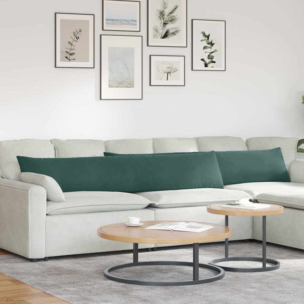 Poduszki na sofę 2 pcs Ciemnozielony 200 x 40 cm vidaXL