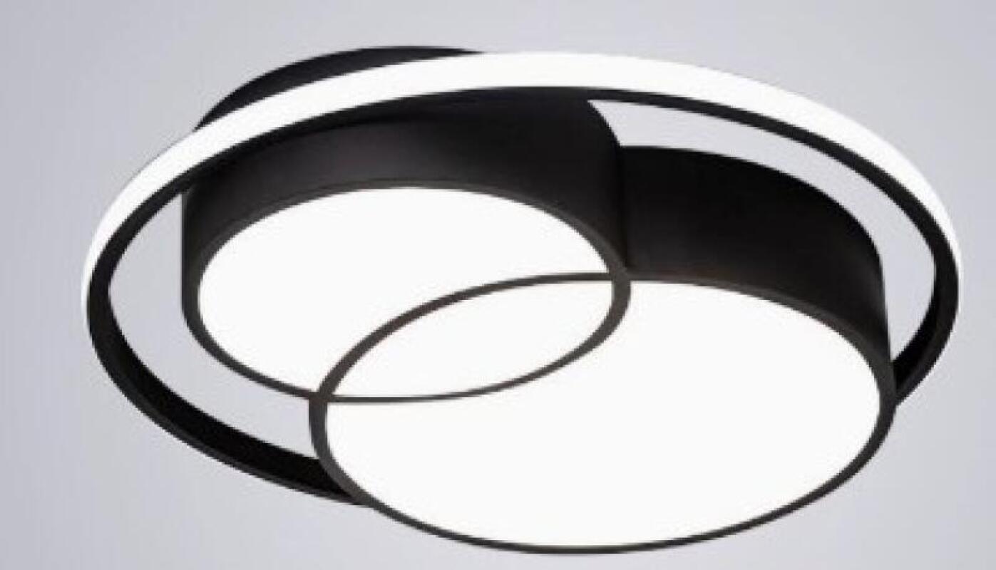 Wpuszczana lampa sufitowa LED, 54 W, trzy temperatury barwowe, regulowana jasność, z pilotem, wzór ósemki, kolor czarny, 50 cm.