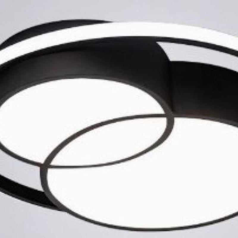 Wpuszczana lampa sufitowa LED, 54 W, trzy temperatury barwowe, regulowana jasność, z pilotem, wzór ósemki, kolor czarny, 50 cm.