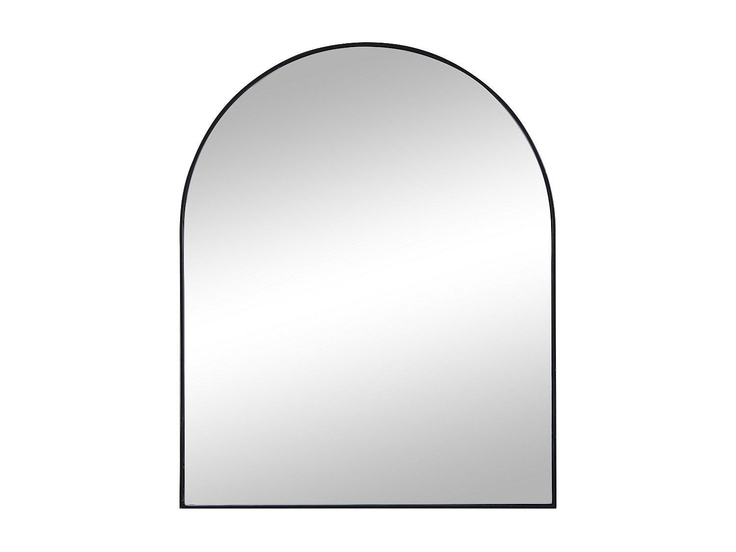 Lustro półokrągłe z metalu – 65&nbsp;×&nbsp;80&nbsp;cm (szer. × wys.) – kolor czarny – MAILEN
