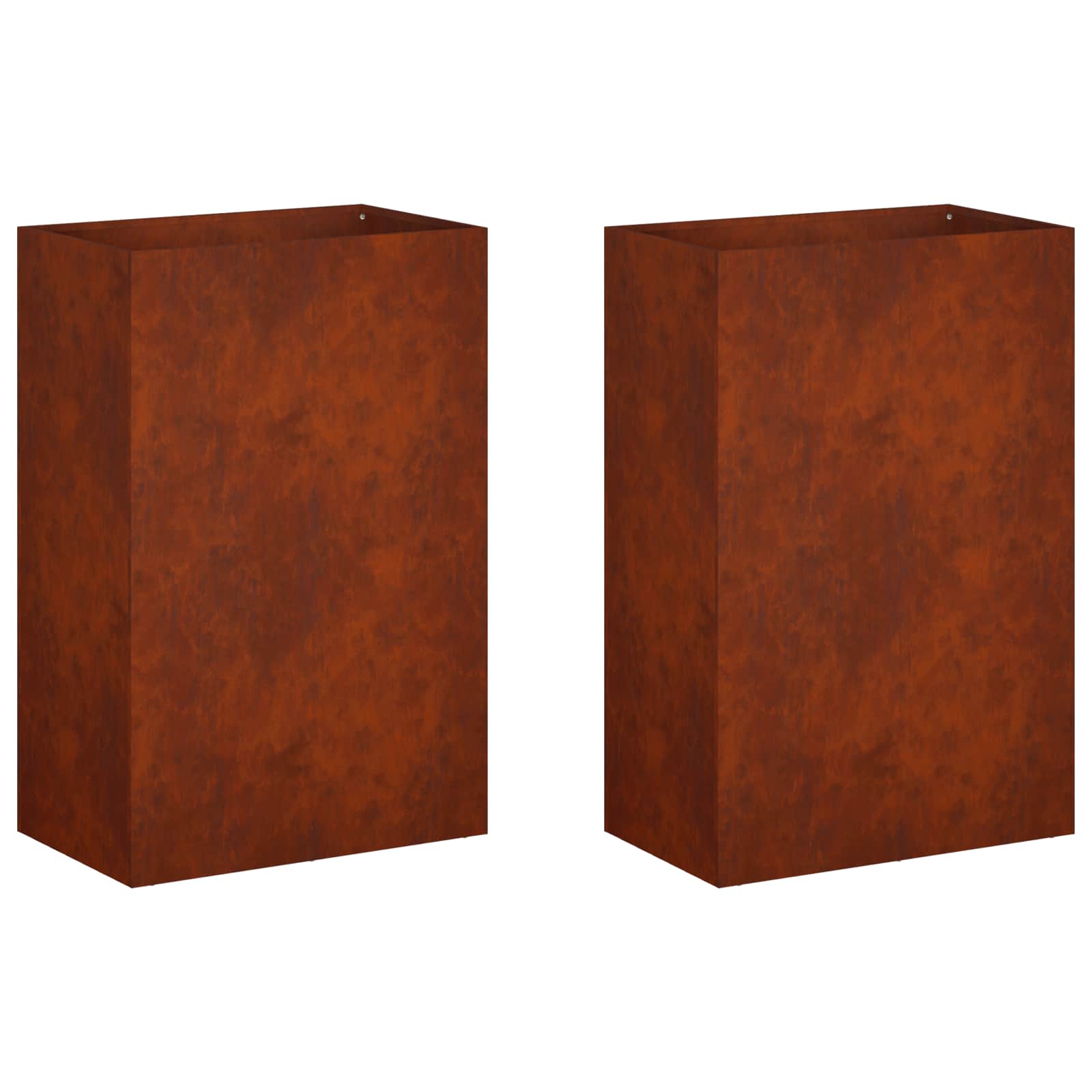 2x Donica Ogrodowa Corten 50x40x75 cm Rdzawa na Taras na Balkon na Kwiaty