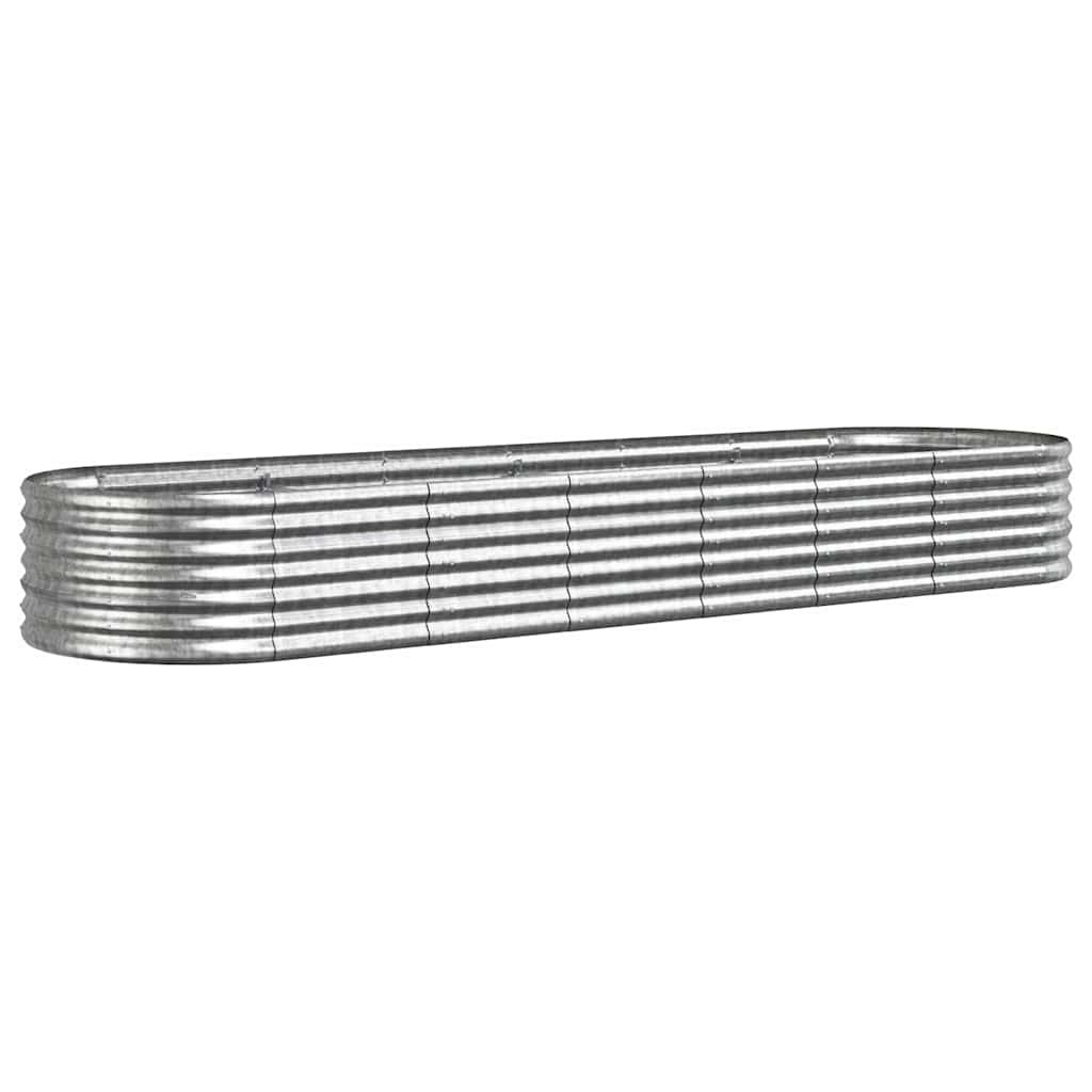 Donica Ogrodowa Metalowa Podwyższona Owalna Srebrna Ocynkowana
