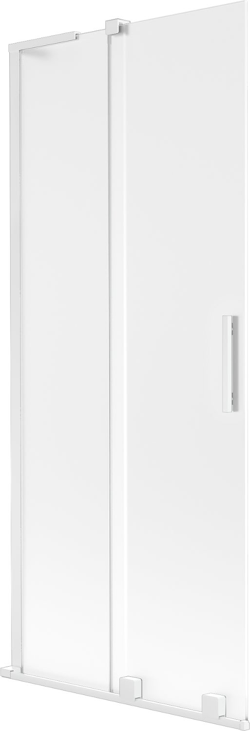 Mexen Velar L parawan nawannowy 2-skrzydłowy rozsuwany 85 x 150 cm, szron, biały - 896-085-003-31-20