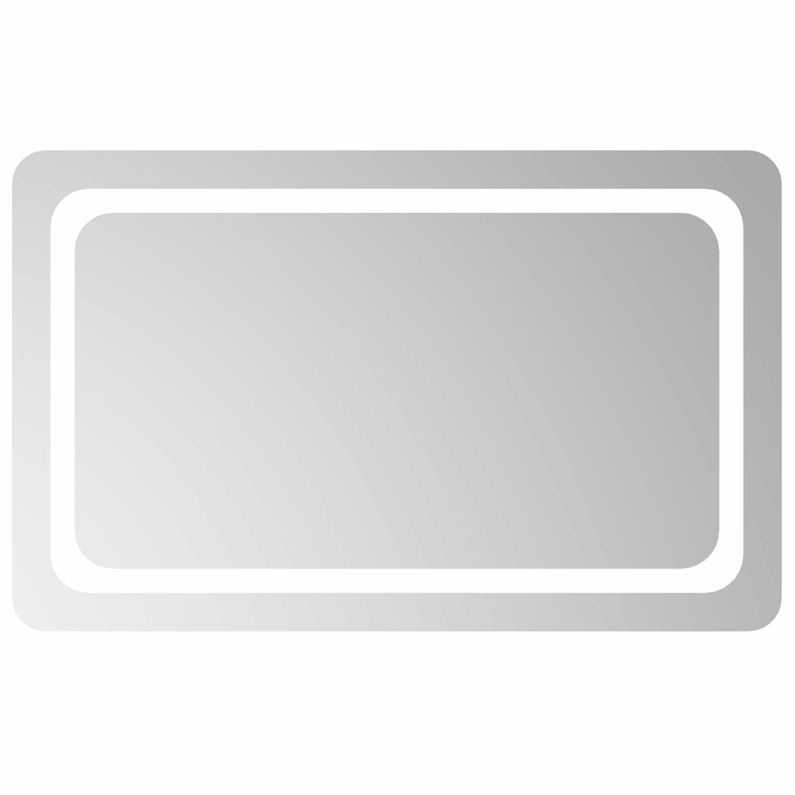 Lustro Łazienkowe LED 80x50 cm Przezroczyste ze Szkła Hartowanego