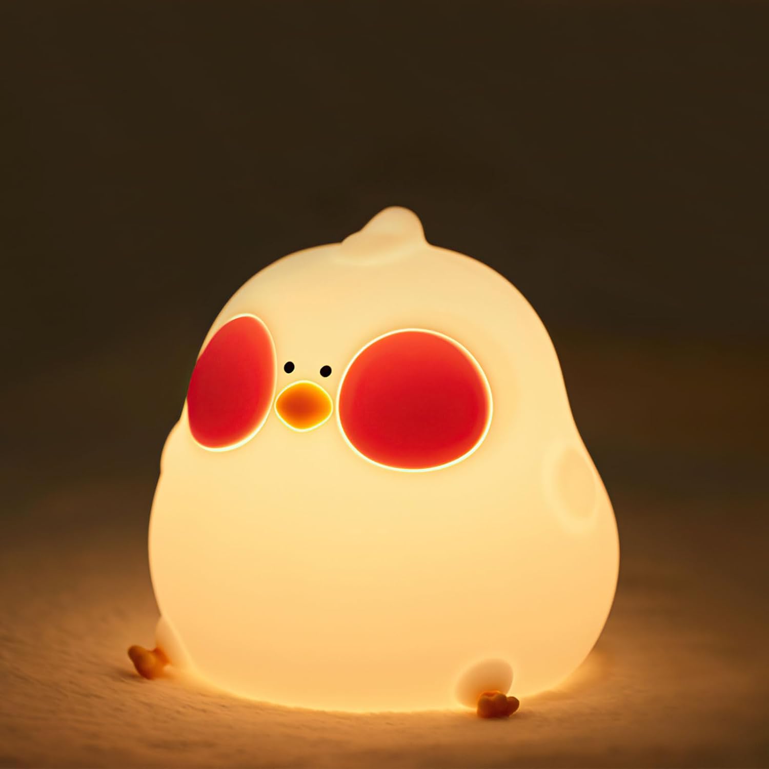 Lampka nocna dla dzieci, 1 sztuka, lampka nocna w kształcie kurczaka z 7 kolorami, lampka nocna dla dziecka ze zintegrowanym oświetleniem, 30-minutow