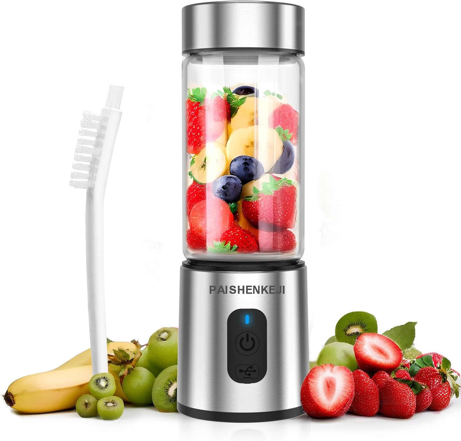 400 ml mini przenośny blender USB – urządzenie do robienia koktajli z 6 ostrzami ze stali nierdzewnej, idealne do soków, koktajli i jedzenia dla dzie