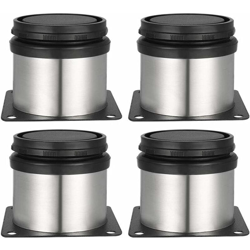4 regulowane nóżki, wysokość 50 mm, pogrubione nóżki do szafek, nóżki do stołu, nóżki meblowe, szczotkowana stal nierdzewna, regulowana wysokość 0-15
