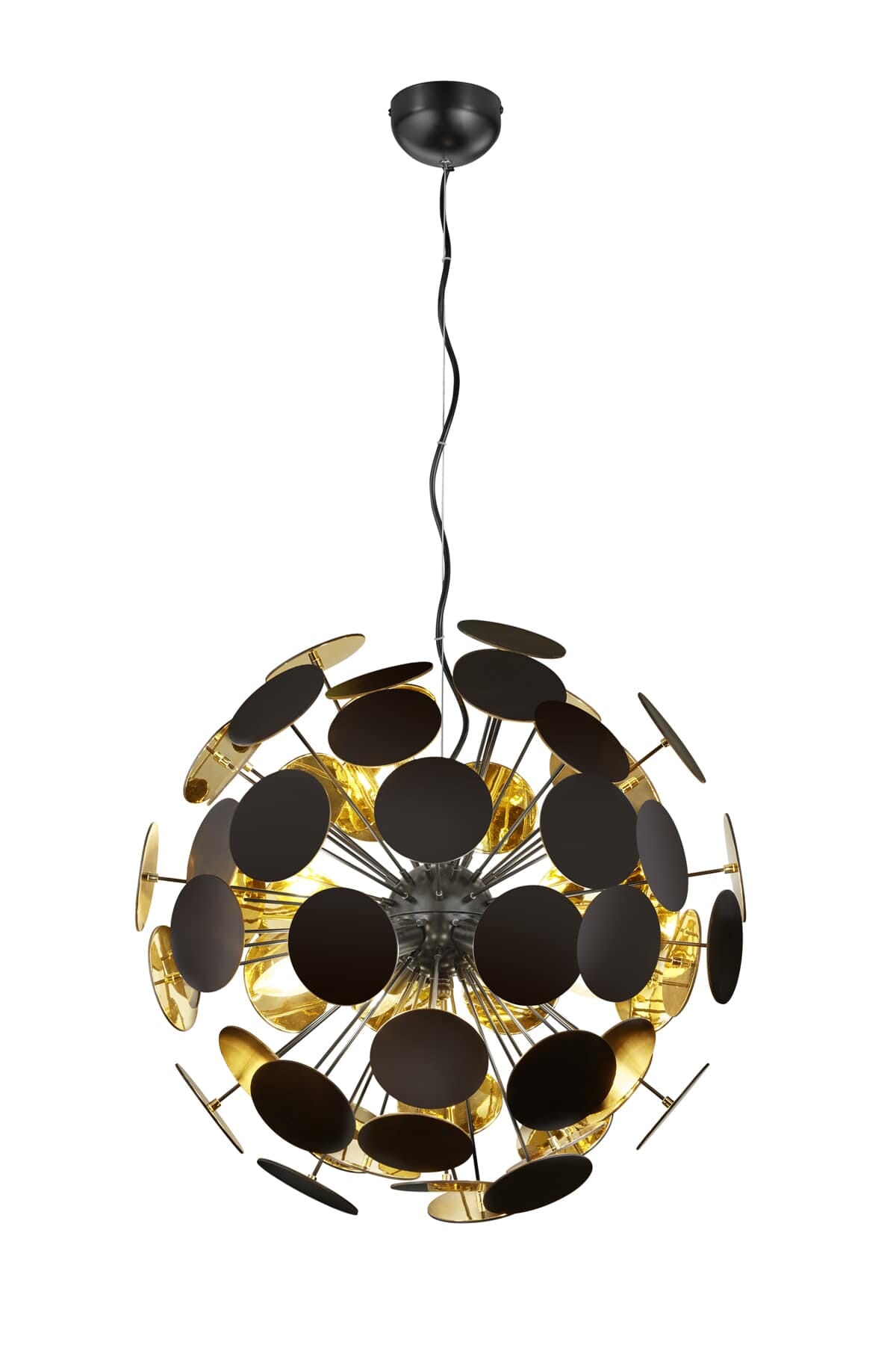 Suspension Discalgo 6xE14 Rondes Noires Et Déco Ø54 cm Trio Lighting