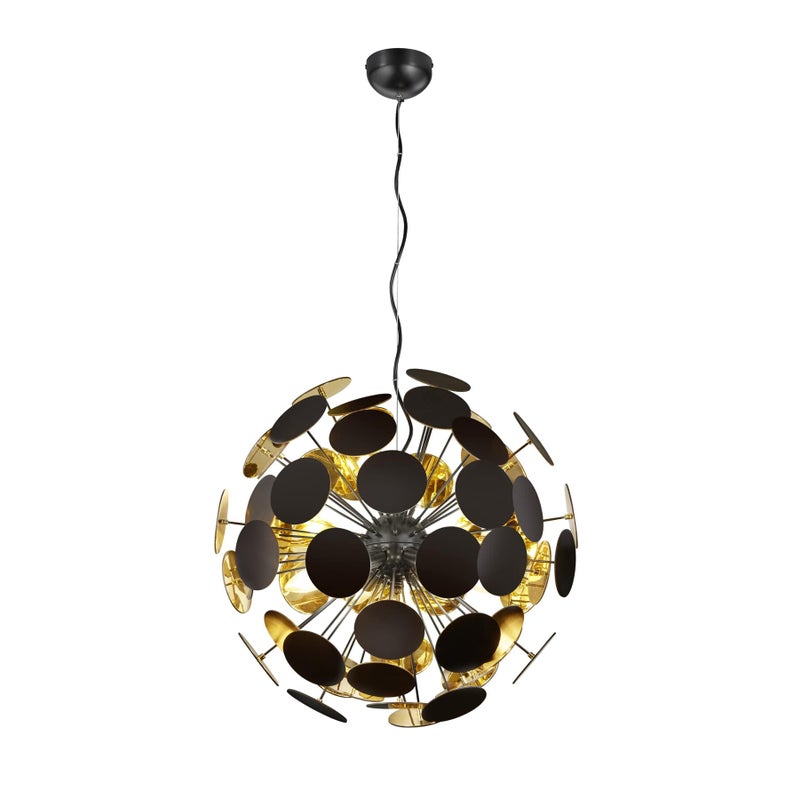 Suspension Discalgo 6xE14 Rondes Noires Et Déco Ø54 cm Trio Lighting