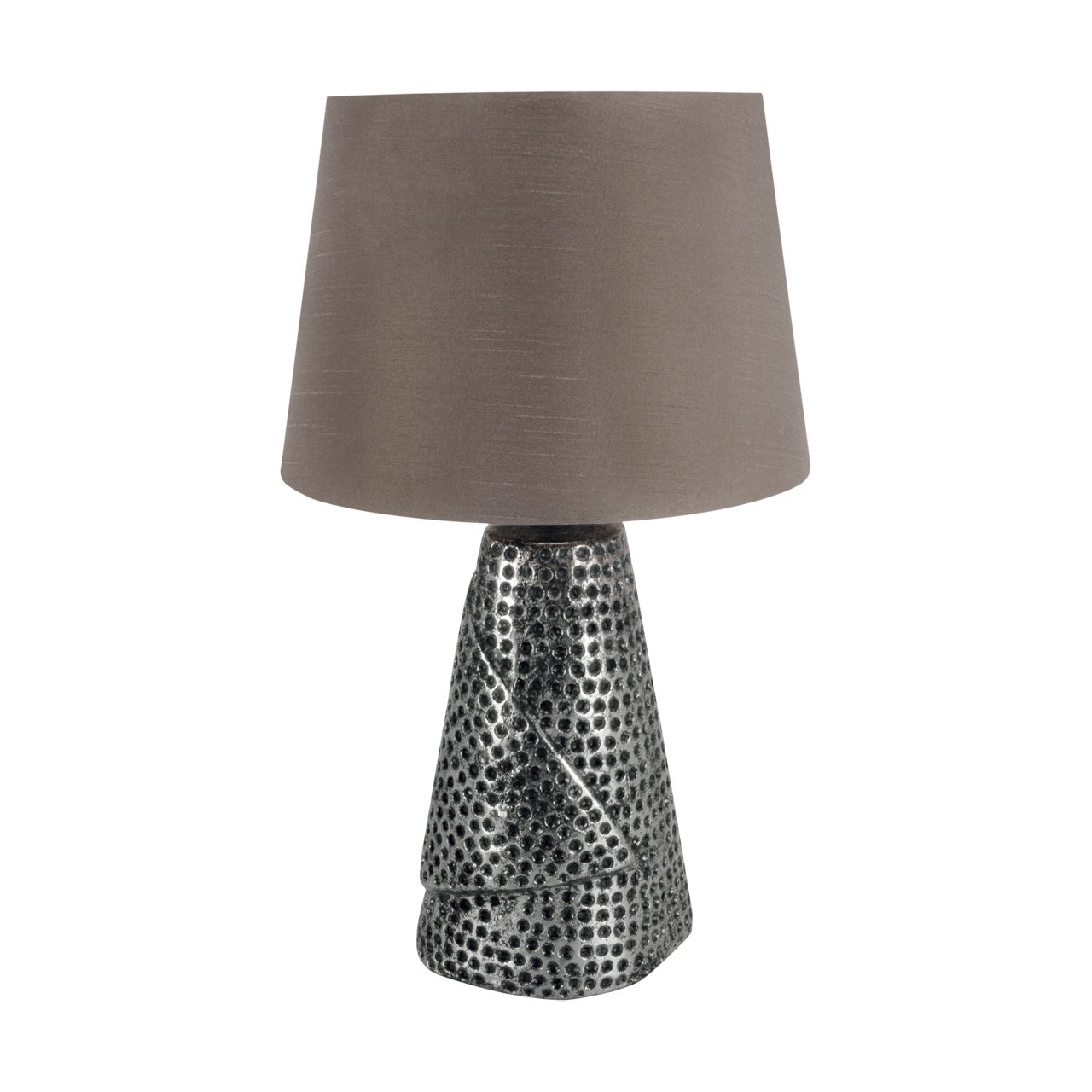Lampa stołowa ceramiczna srebrno-szara dekoracyjna stożkowa podstawa 1xE27 40W MAGDA Struhm