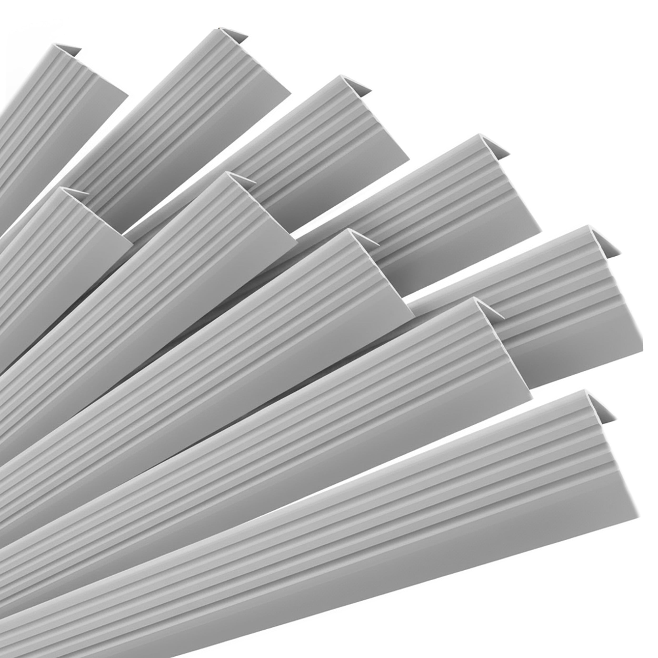 10x Profil schodowy samoprzylepny 50x42 mm PVC na krawędzie stopni z ryflowaniem - 100 cm, szary