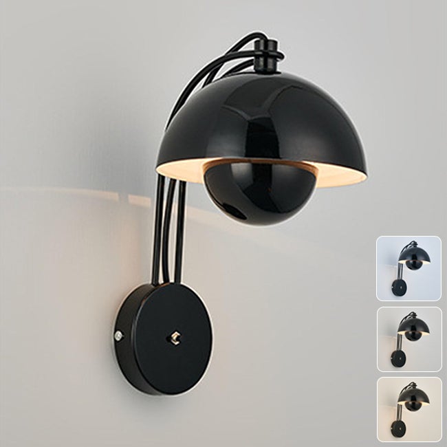 Kinkiet, lampka nocna LED, kinkiet w kształcie pąka, lampa do lustra łazienkowego, 3 regulowane temperatury barwowe, czarny