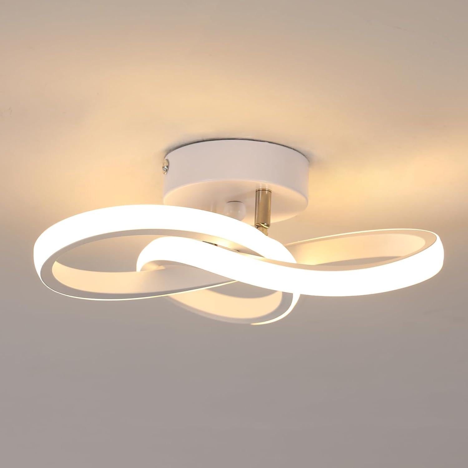 Nowoczesna lampa sufitowa LED w kształcie koniczyny, żyrandol wewnętrzny do przedpokoju, oświetlenie korytarza, ciepła biel, 25 cm, 2500 lm, 22 W, 300