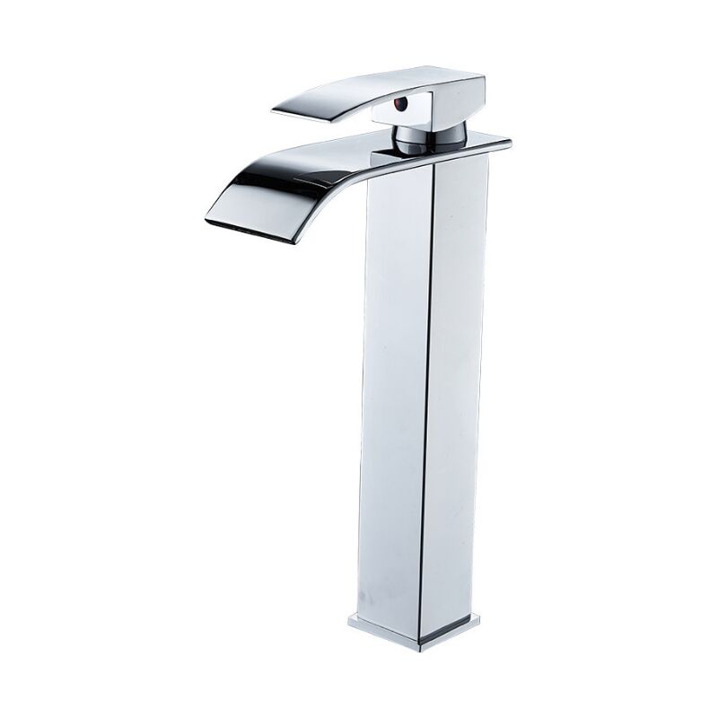 Bateria umywalkowa z wysoką wylewką kaskadową, mosiężna, mieszacz do umywalki, chromowana, nowoczesny design