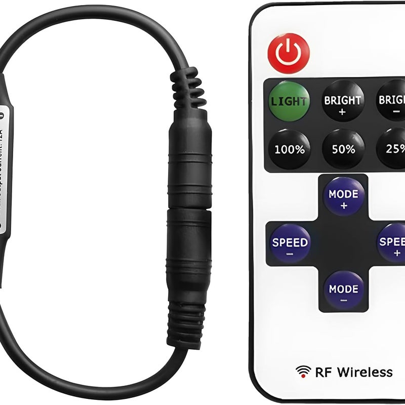 Bezprzewodowy pilot RF do taśm LED 5050 3528 5630 2835, złącze RF DC, mini ściemniacz 5-24V z 10 poziomami