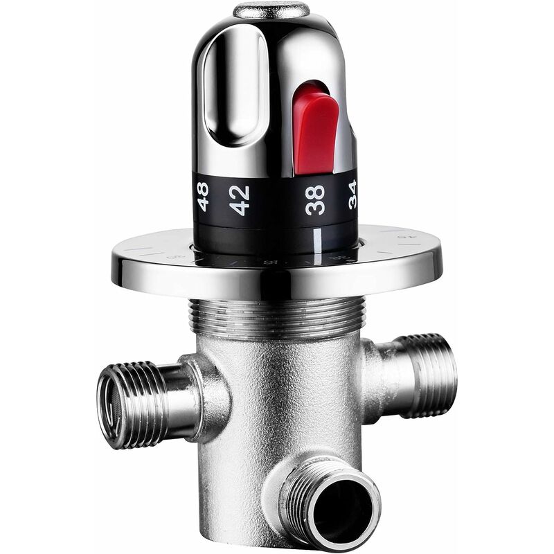 Monoblokowy termostat mosiężny, zawór mieszający 3-drożny, zawór łazienkowy G 1/2 - 80137mm