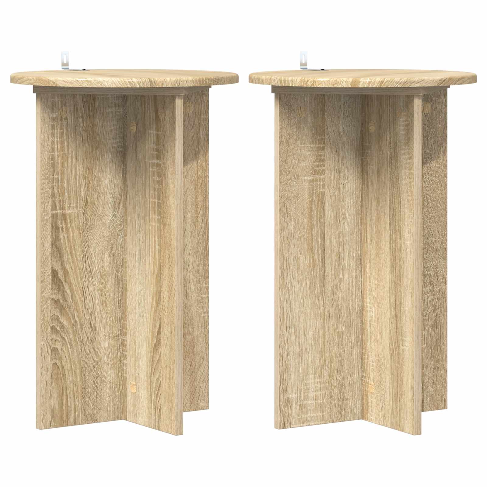 2x Stojak na Rośliny 60 cm Dąb Sonoma Ø40 cm do Salonu