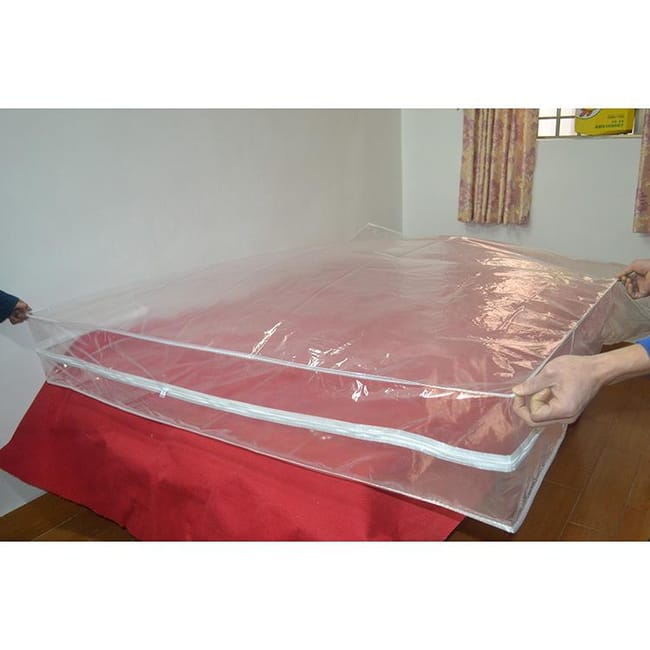 Plastikowy pokrowiec na materac z wygodnym zamkiem błyskawicznym, wodoodporny i odporny na rozdarcia worek do przechowywania (180x200x25 cm)
