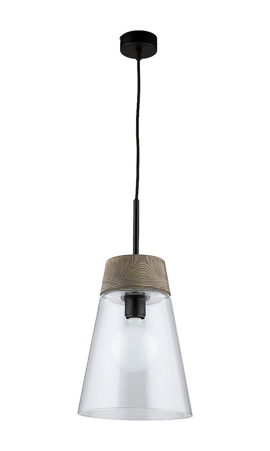 Lampa wisząca DOMINO I Jupiter szklana czarny E27 80 cm 1 szt.