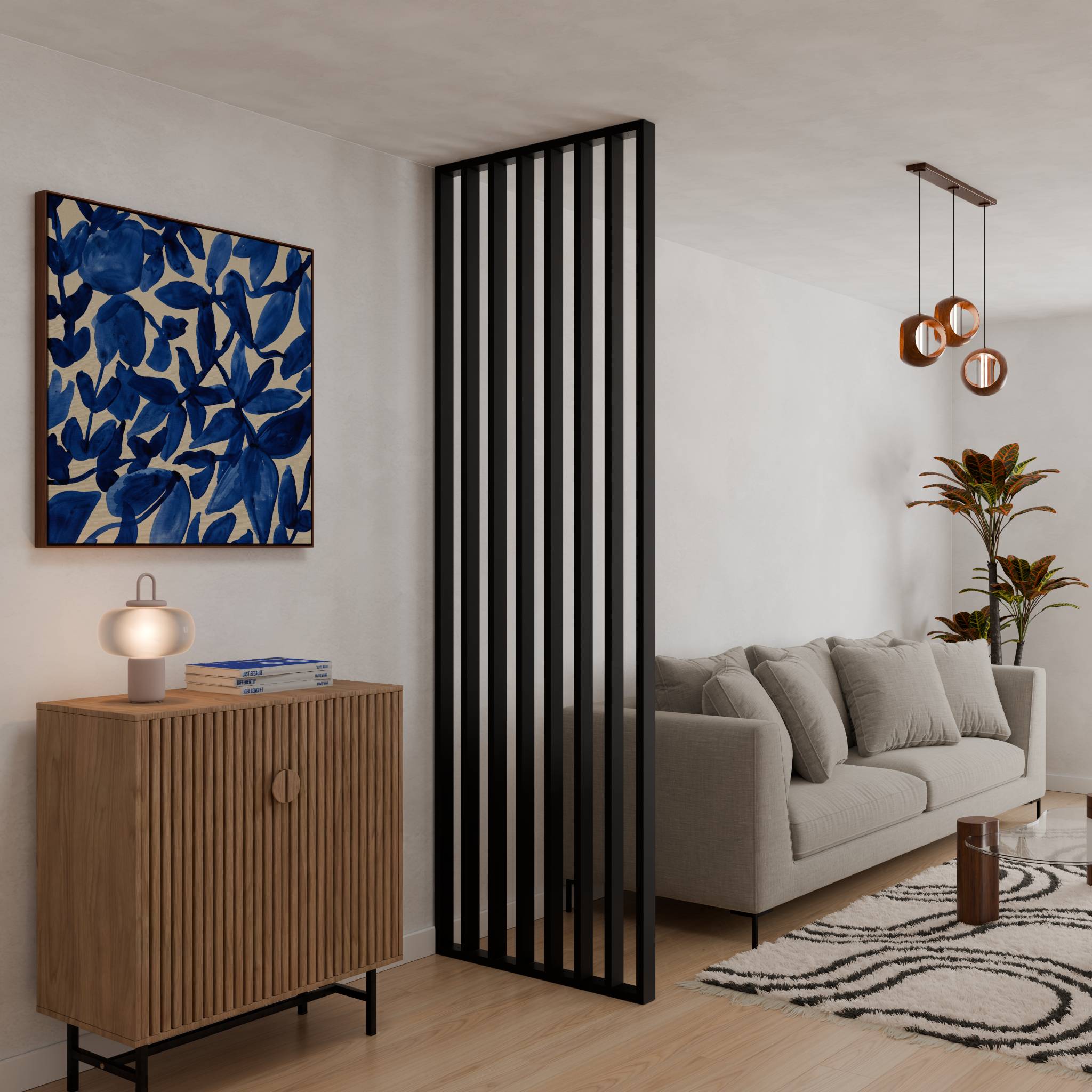 Ścianka działowa loftowa VERREA Claustra Classic 80 × 249,5 cm, czarna RAL 9005