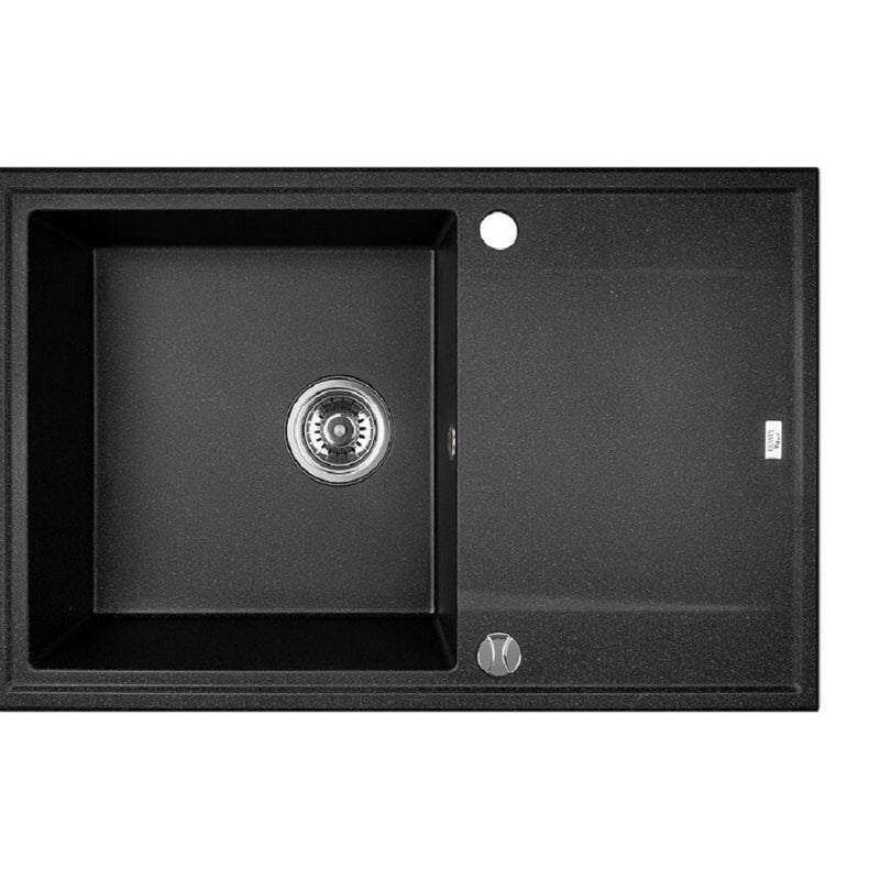 Zlewozmywak Granitowy Megalo Czarny 1-komorowy z Ociekaczem 780x500 mm Syfon Zestaw