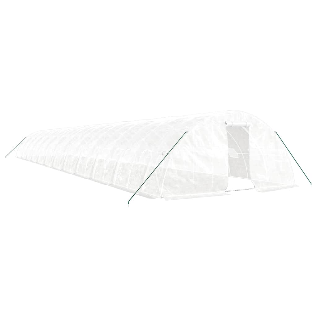 Szklarnia Ogrodowa 2400x500 cm z Drzwiami z Oknami z Polietylenu Biała