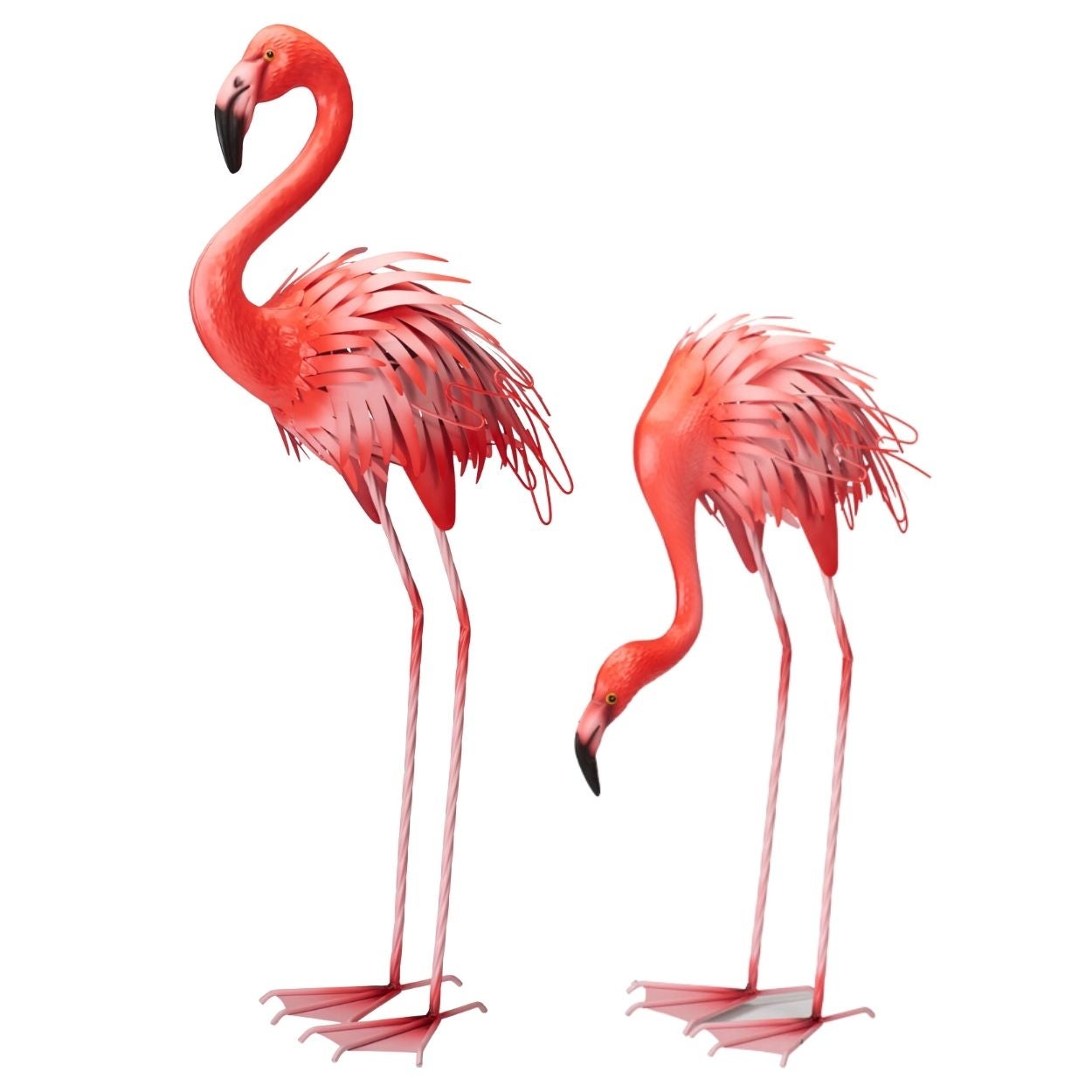 Dekoracja ogrodowa flamingi HowHomely różowe zestaw 91 cm 1 kpl.