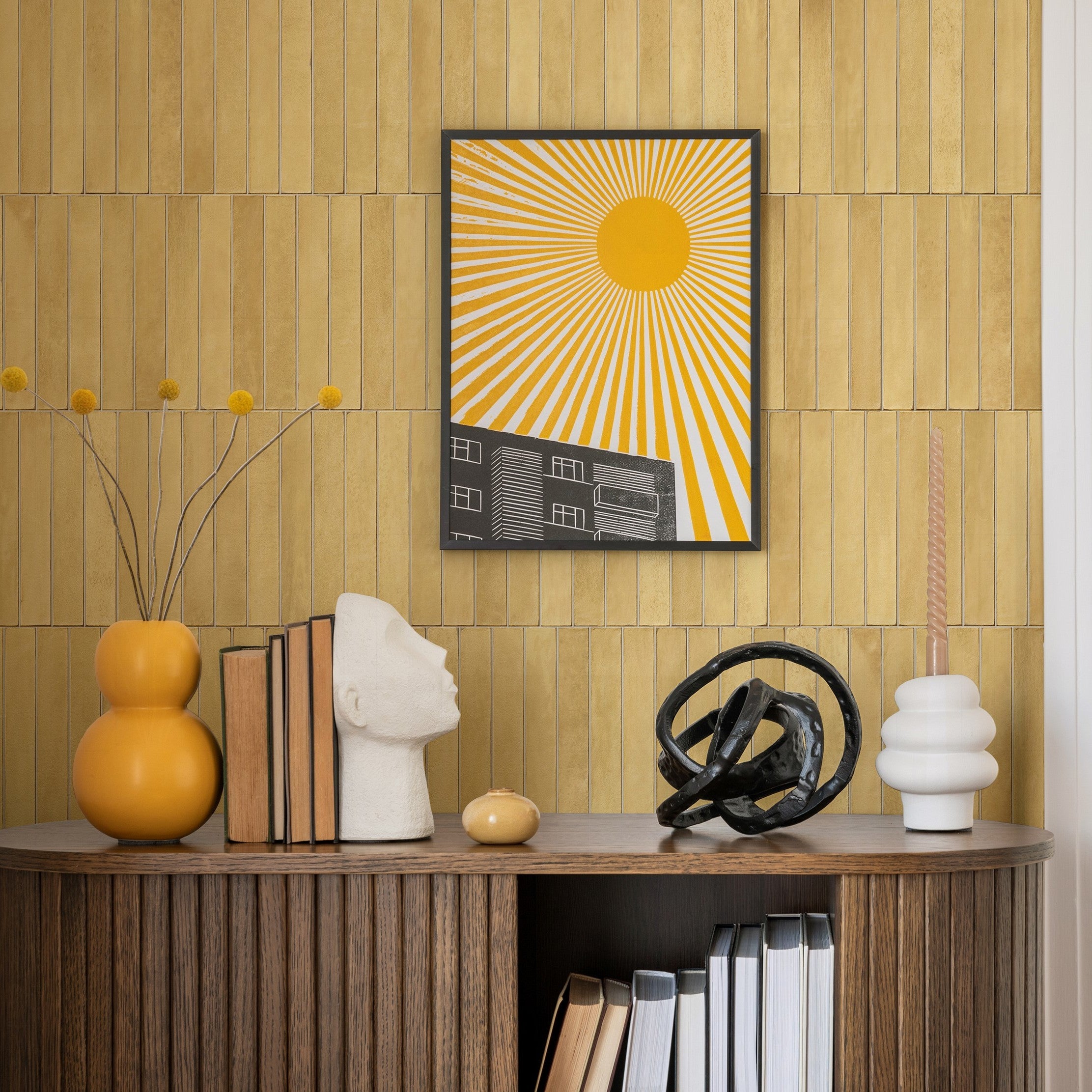 Płytka z gresu porcelanowego o efekcie rzemieślniczym do podłóg i ścian bursztynowa EAZY Long 32x62,5 cm błyszcząca