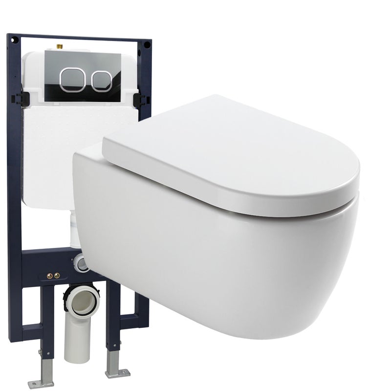 Bernstein Zestaw WC Miska WC + stelaż G3008 + panel 4112 + mata + deska Soft Close