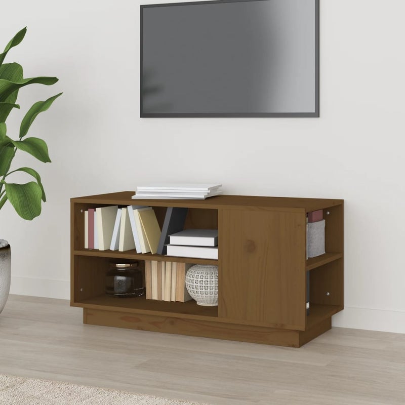 Szafka pod TV, miodowy brąz, 80x35x40,5 cm, lite drewno sosnowe vidaXL