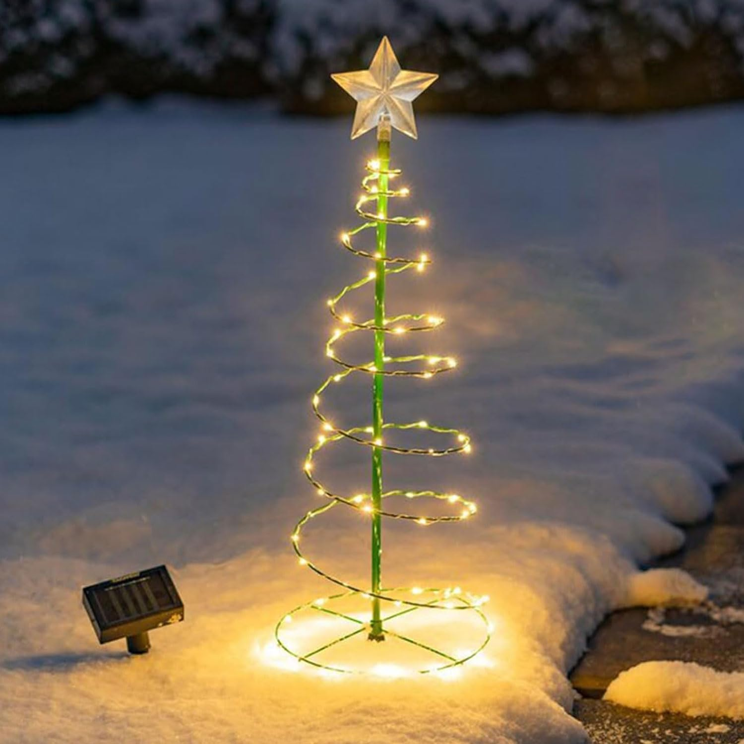 Lampa solarna choinka 50 cm, Metalowa lampa solarna LED na alejkę, wodoodporna lampa ogrodowa na Boże Narodzenie, dekoracje świąteczne, 1 szt.