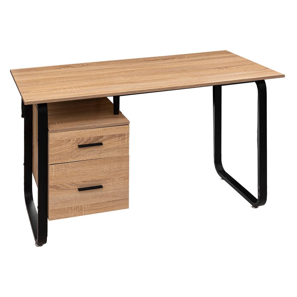 Biurko loftowe Brava 5FIVE SIMPLY SMART czarno-naturalne z szufladami 120 cm 1 szt.