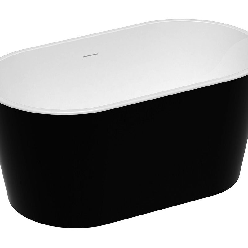 Wanna wolnostojąca owalna - 180 L - 130 x 71 x 58 cm - Czarna - Akrylowa - APOGON