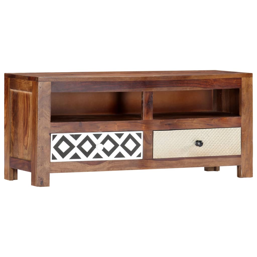 Meuble TV VidaXL 90x30x40 cm z 2 szufladami i z drewna