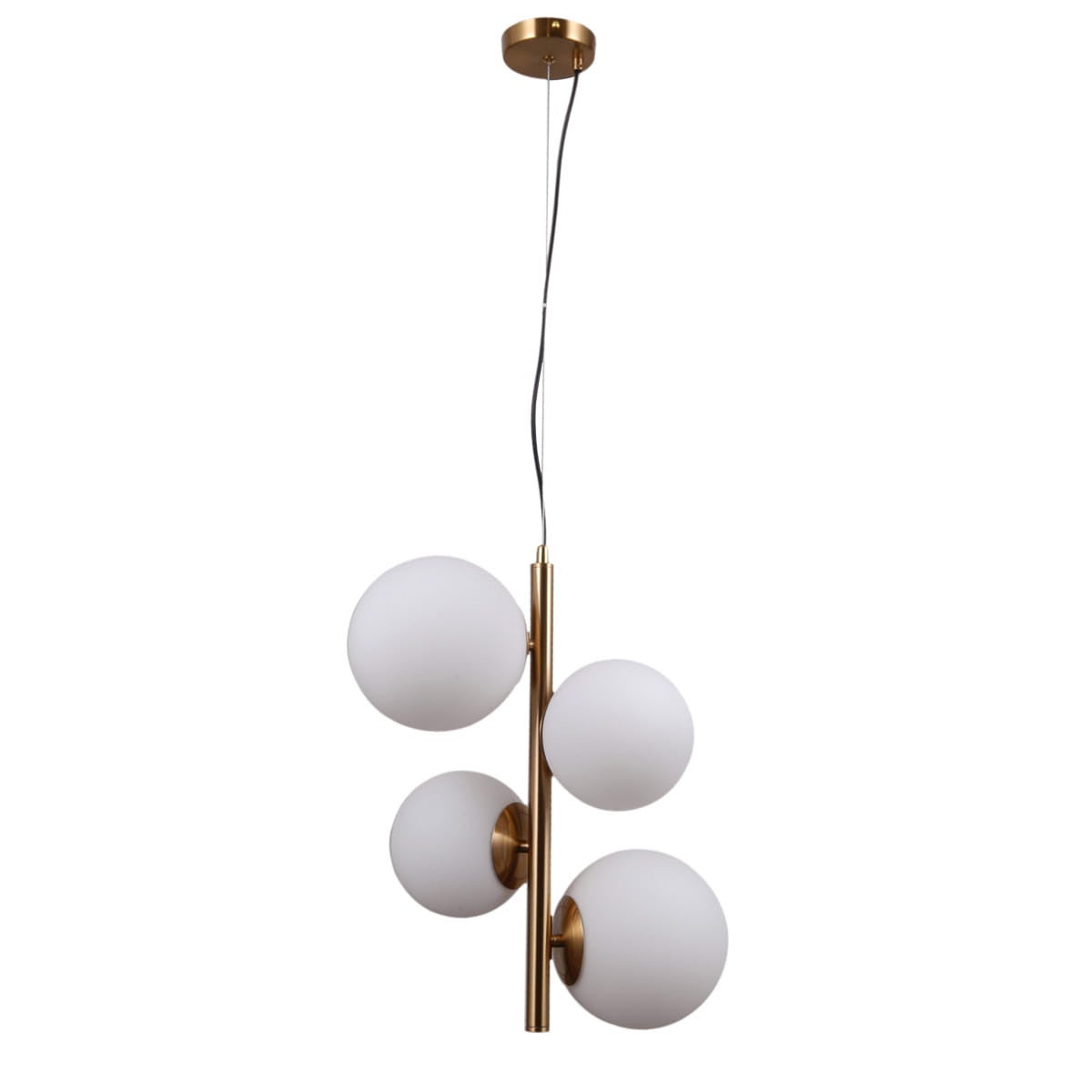 Lampa wisząca Riga miodowy mosiężno-biała 4xE14 / E27x5W nowoczesna wym: 120 x 41 x 41 cm szkło Italux