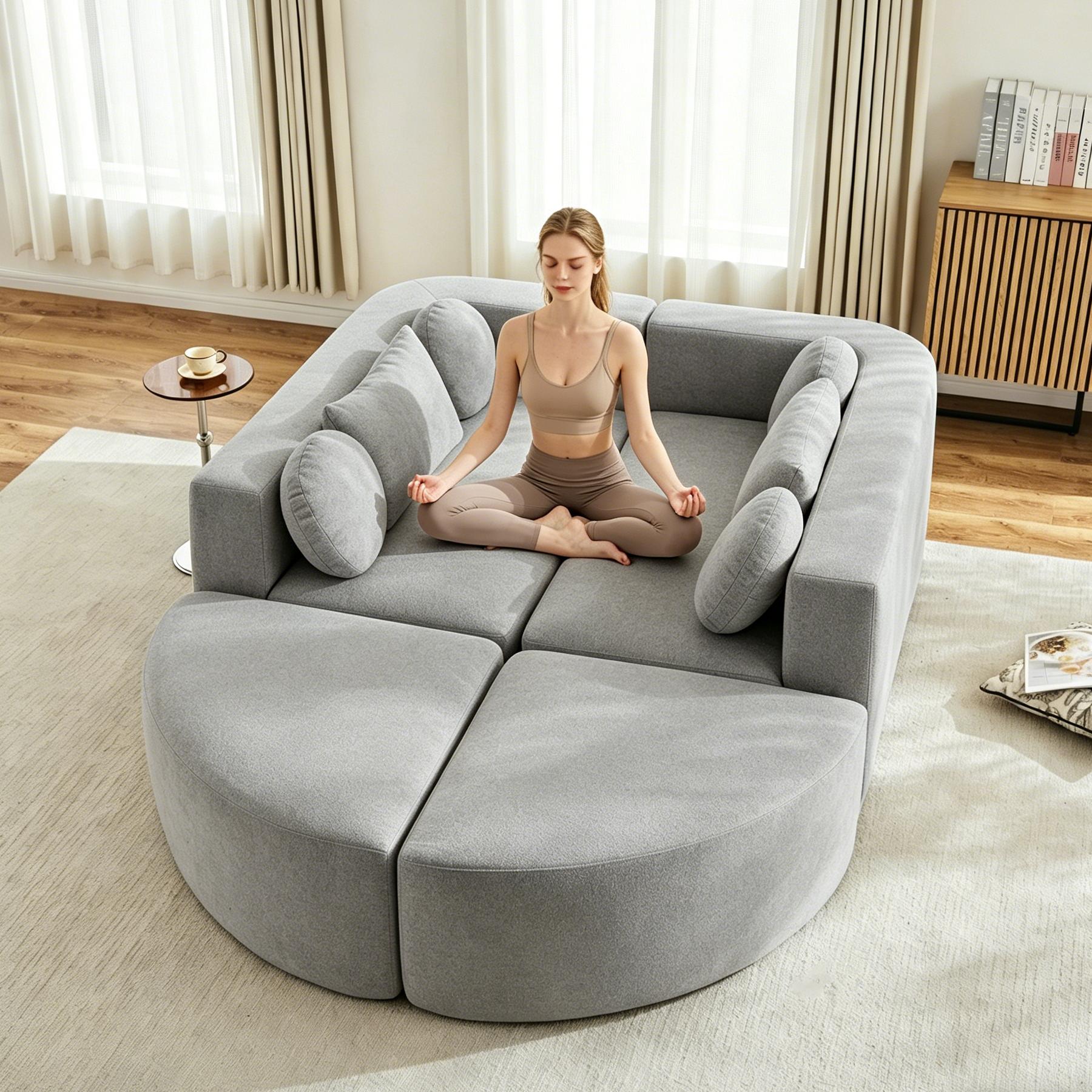 Sofa, szary, do salonu, do codziennego użytkowania, funkcjonalny element wyposażenia, praktyczny wybór do domu