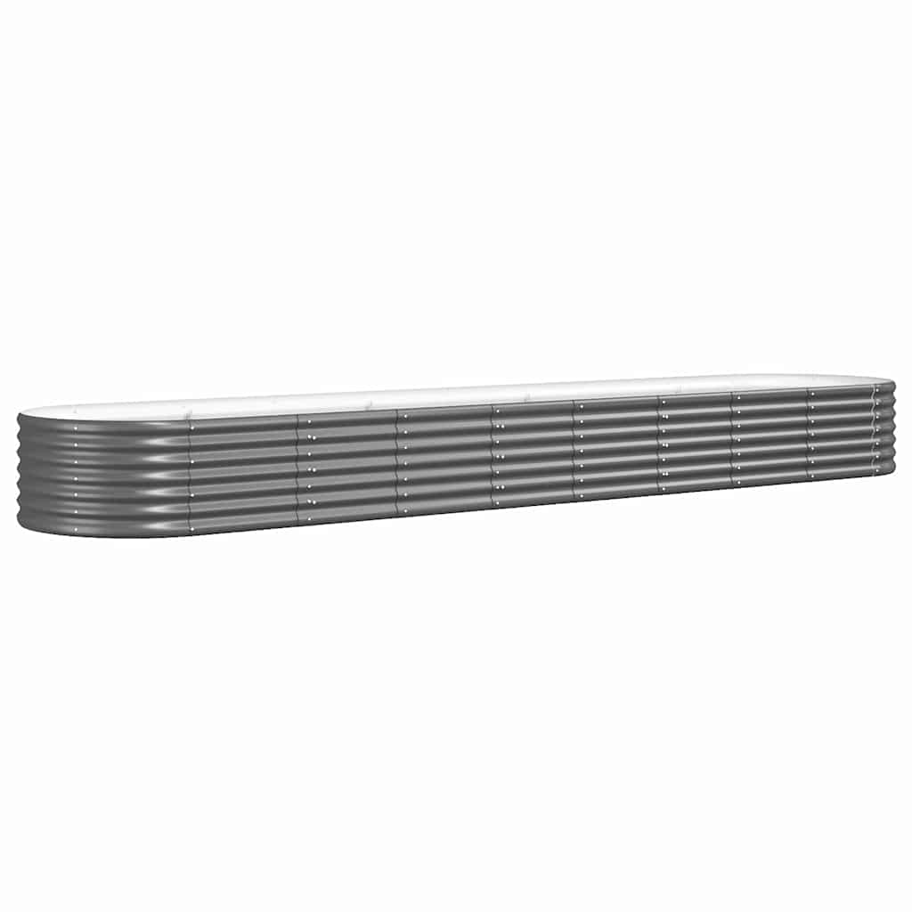 Donica Ogrodowa Metalowa Podwyższona Owalna Antracytowa Ocynkowana