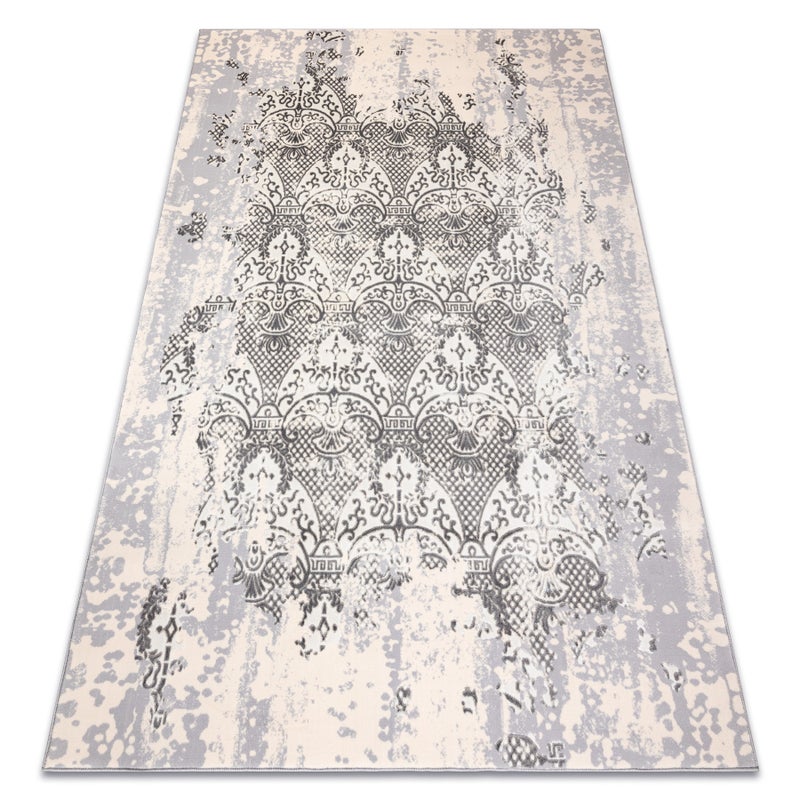 Dywan CORE W3824 Ornament Vintage - Strukturalny, dwa poziomy runa, krem / szary 120x170 cm