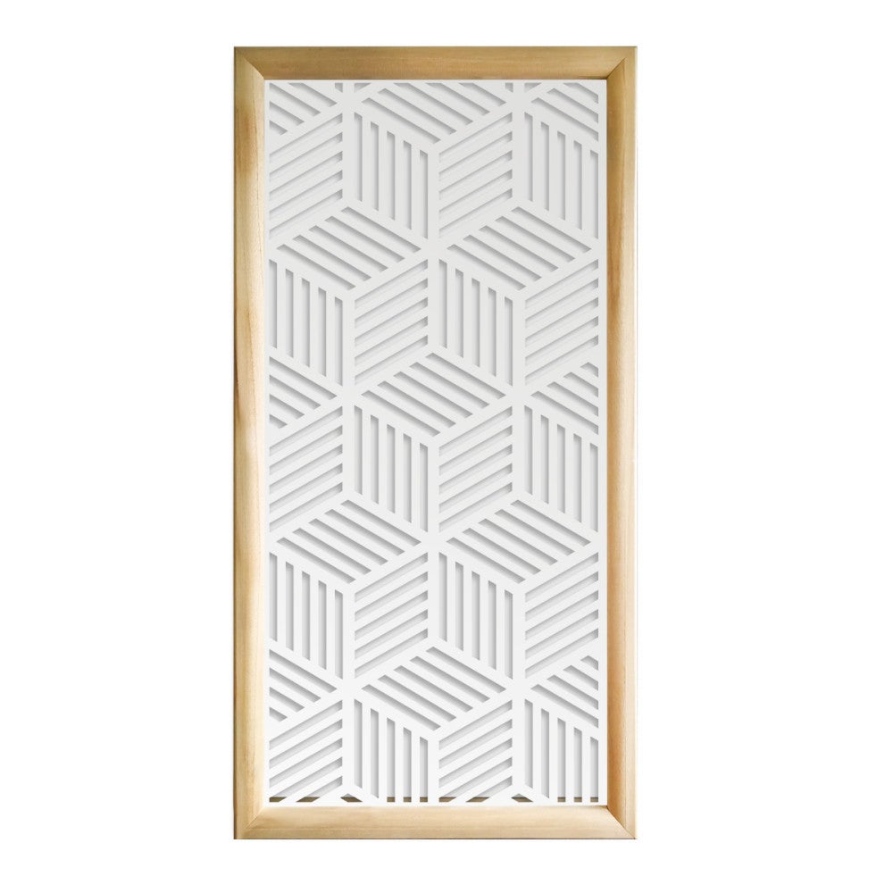 ELLIPSE - Prostokątne moduły dekoracyjne z drewna i PCV - Rozmiar 73x148 cm - Grubość 64 mm - Kolor wewnętrzny BIAŁY