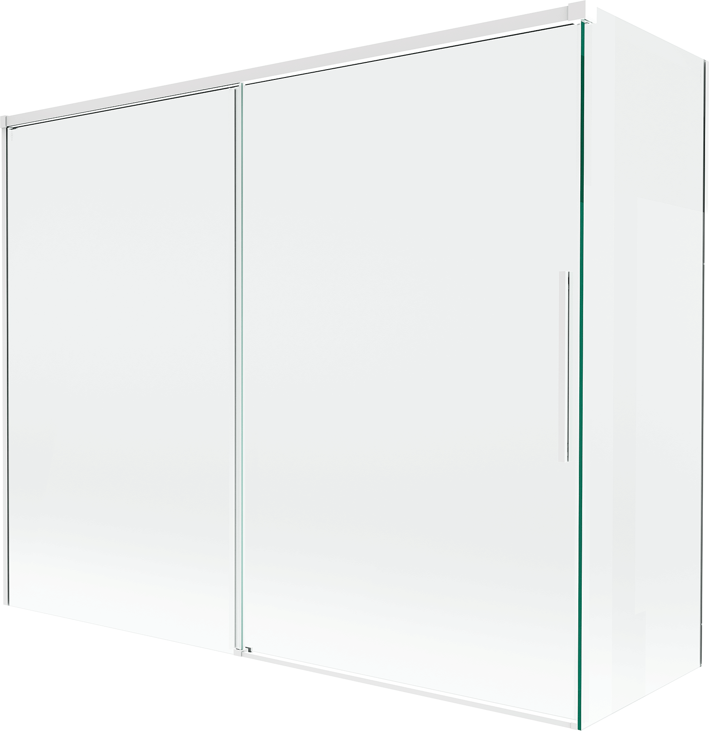 Mexen Rox parawan nawannowy 2-skrzydłowy rozsuwany 190 + 90 x 150 cm, transparent, biały - 8C9-190-090-20-00