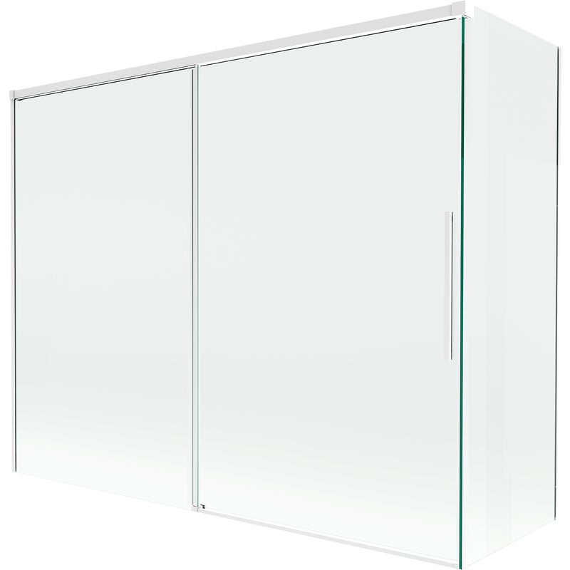 Mexen Rox parawan nawannowy 2-skrzydłowy rozsuwany 190 + 90 x 150 cm, transparent, biały - 8C9-190-090-20-00