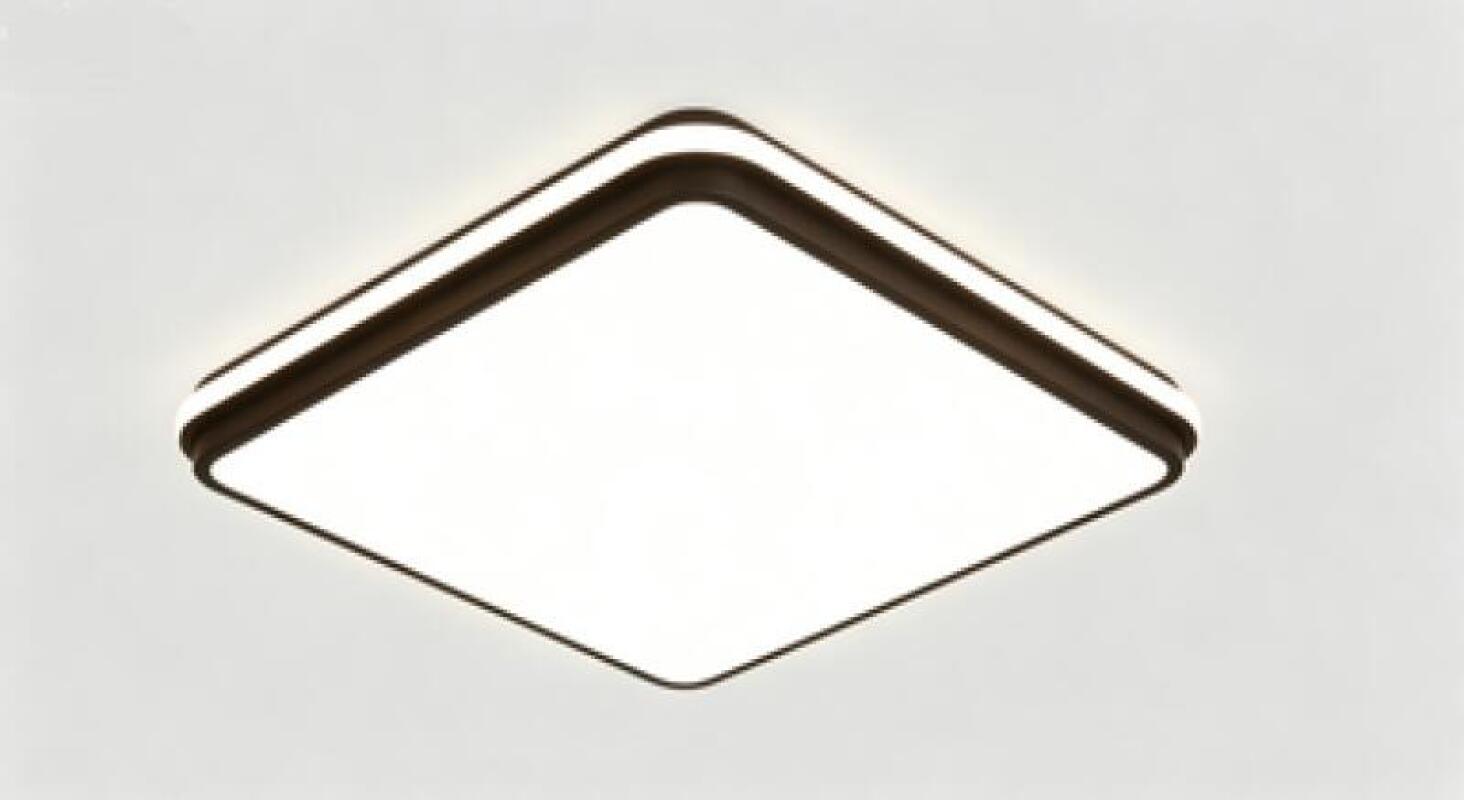 Wpuszczana lampa sufitowa LED, 60 W, trzy temperatury barwowe, regulowana jasność, z pilotem, kwadratowy kształt, kolor czarny, 50 cm.