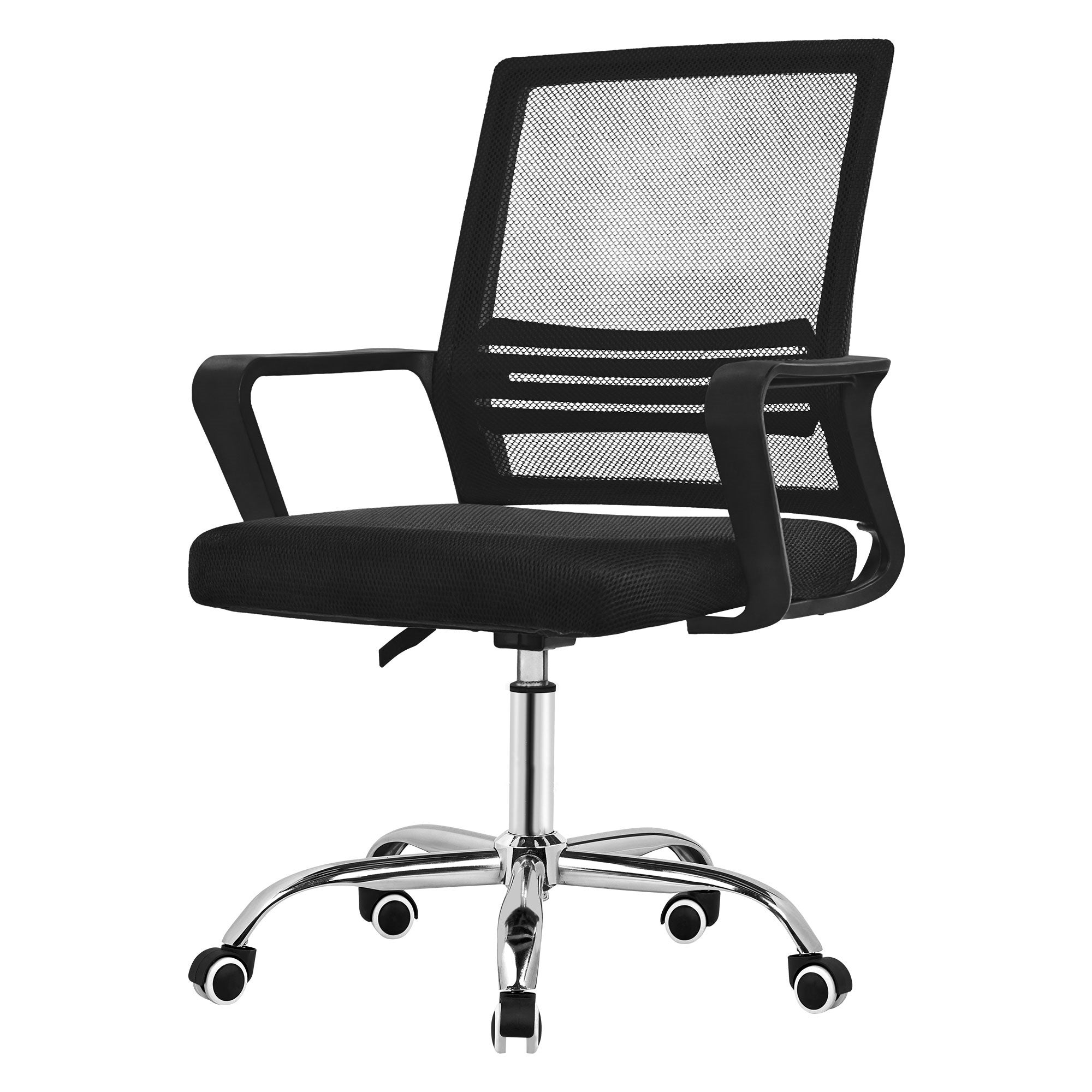 ML-Design Krzesło biurowe czarny ergonomiczny 95-107 cm, krzeslo obrotowe 360° z oddychajacej siatki stabilna konstrukcja i wygodne siedzenie do biura