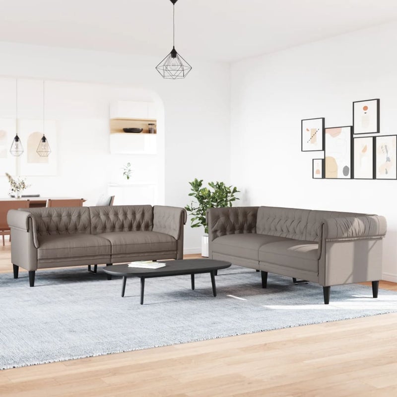 2-cz. komplet wypoczynkowy, taupe, tapicerowany tkaniną