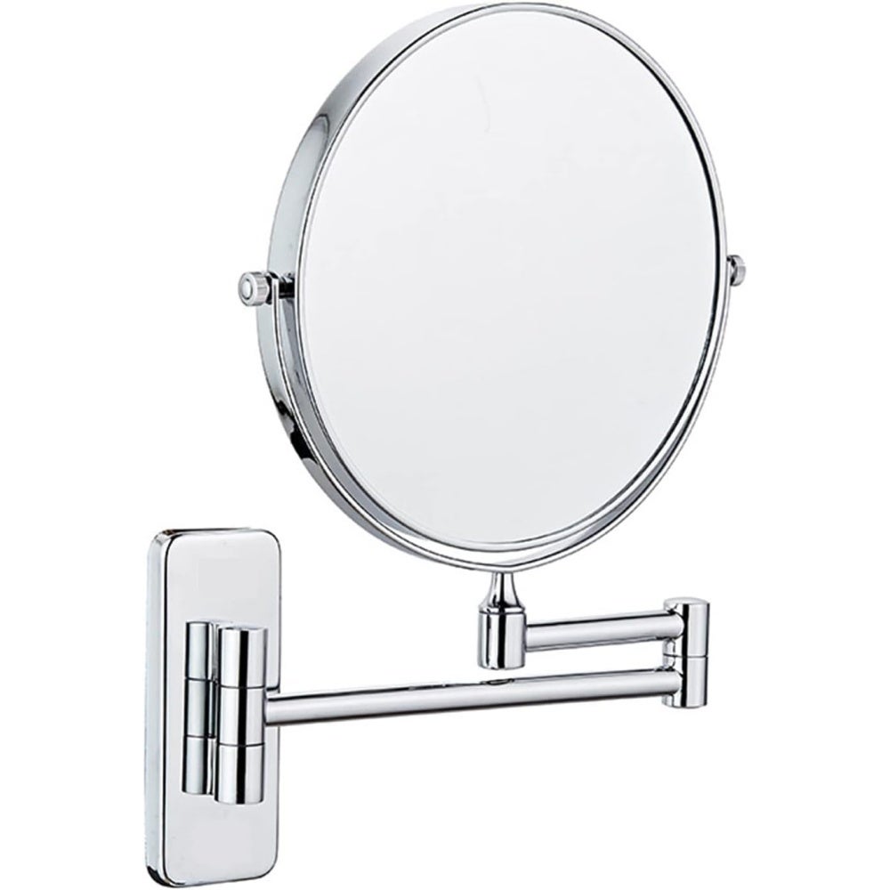 Ścienny lusterko do makijażu o średnicy 20 cm, powiększenie x1/x7, obrotowe o 360°, chowane lusterko łazienkowe, odpowiednie dla kobiet i mężczyzn