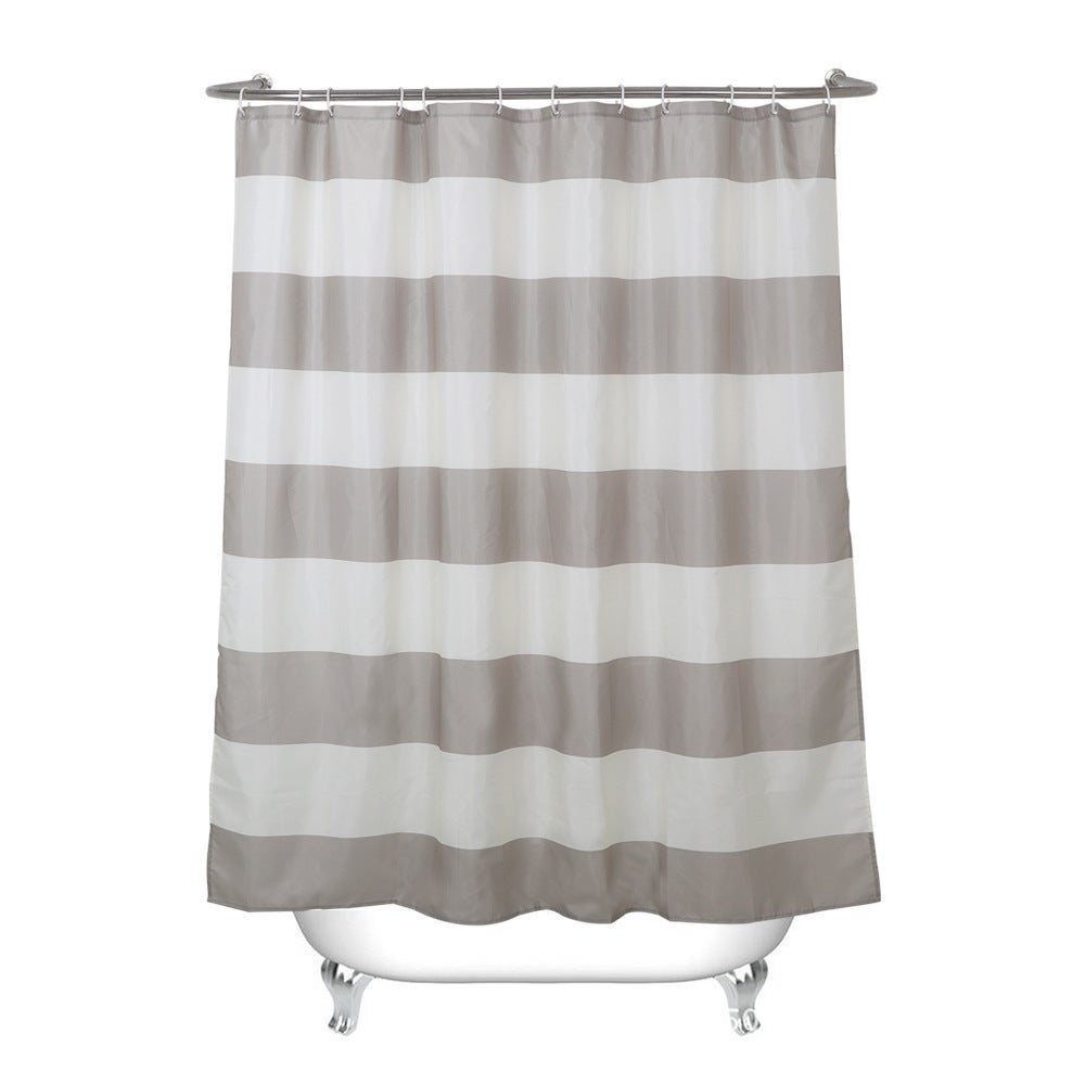 Zasłona Prysznicowa w Paski Taupe z 12 Haczykami, Beżowa Zasłona z Tkaniny Odporna na Pleśń Wodoodporna do Łazienki, 72 "X 72" (180X180cm)