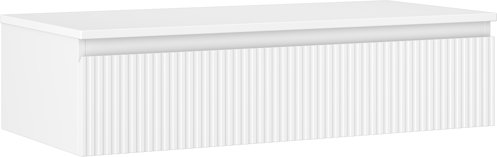 Mexen Rivel szafka łazienkowa podumywalkowa 100 cm z blatem, 1 szuflada, ryflowana , biała mat - 91A20-10023-1-BFC01